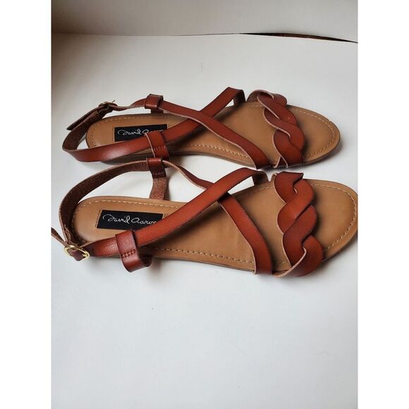 Women's brown‎ crisscross sandals size 9.5 brand is David Aaron - Picture 3 of 5